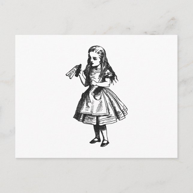 Cartão Postal Alice com "Beba-me" (Frente)