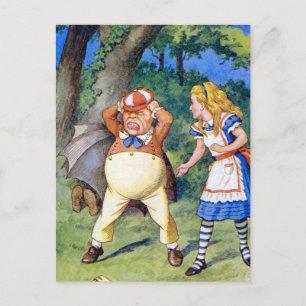 Cartão Postal Alice conhece Tweedledee em Wonderland