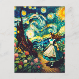 Cartão Postal Alice da Foto Lomográfica na Noite Estrelada