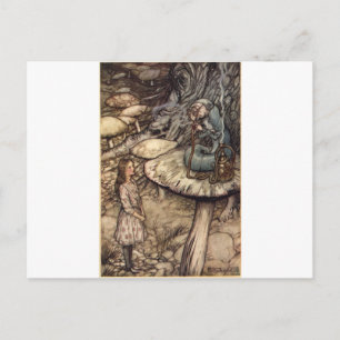 Cartão Postal Alice e a lagarta