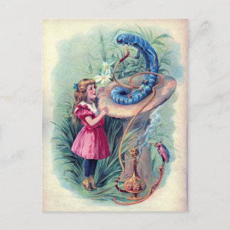 Cartão Postal Alice e a lagarta