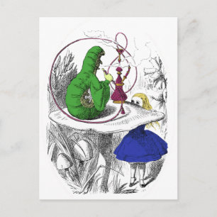 Cartão Postal Alice e a lagarta