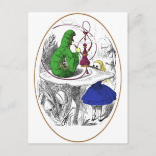 Cartão Postal Alice e a lagarta