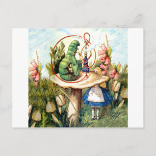 Cartão Postal Alice e a lagarta na Terra das Maravilhas