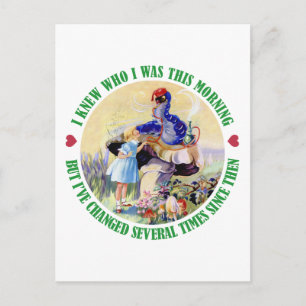 CARTÃO POSTAL ALICE E O CATERPILAR