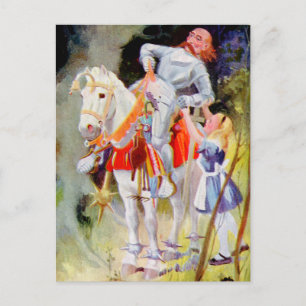 Cartão Postal Alice e o cavaleiro branco no país das maravilhas