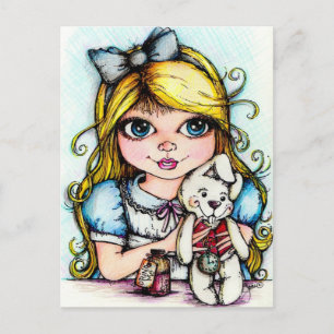 Cartão Postal Alice e o Coelho Branco