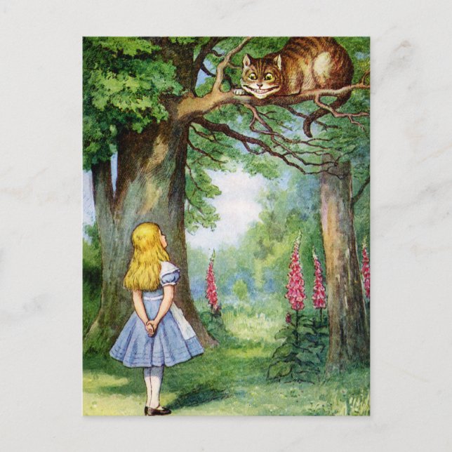 CARTÃO POSTAL ALICE E O GATO DE CHESHIRE (Frente)