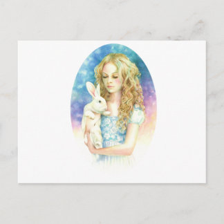 Cartão Postal Alice e o Rabbit
