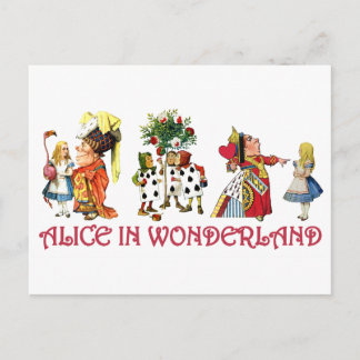 CARTÃO POSTAL ALICE E SEUS AMIGOS DA WONDERLAND