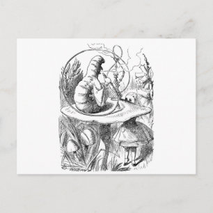 Cartão Postal Alice encontra Caterpillar - Alice no país das
