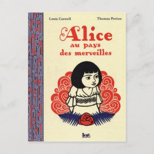 Cartão Postal Alice francesa Vintage em Wonderland