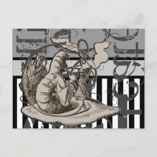 Cartão Postal Alice In Wonderland Caterillar Grunge