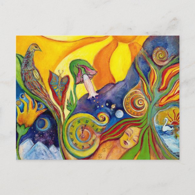 Cartão Postal Alice In Wonderland Fantasy Fairy Sunshine Dream (Frente)