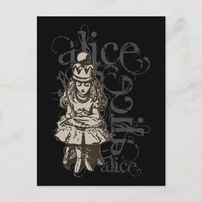 Cartão Postal Alice In Wonderland Queen Alice Grunge (Solteiro) (Frente)