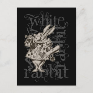 Cartão Postal Alice In Wonderland White Rabbit Grunge (Solteiro)