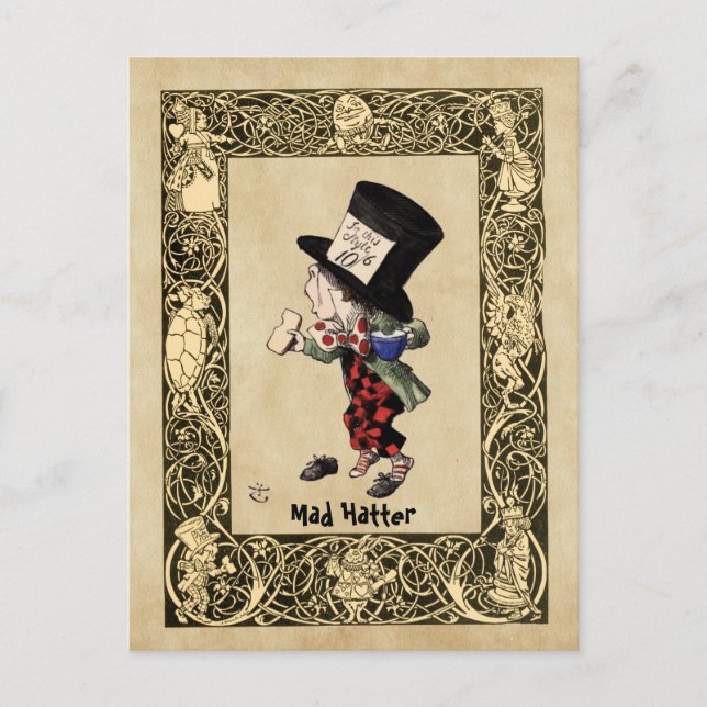 Cartão Postal Alice - Mad Hatter 1865 (Frente)