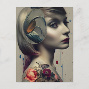 Cartão Postal Alice Mixed Media