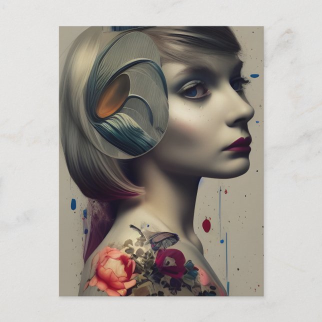 Cartão Postal Alice Mixed Media (Frente)