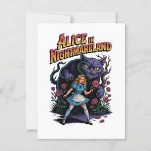 Cartão Postal Alice na Irlanda do Norte - Cartoon Escuro