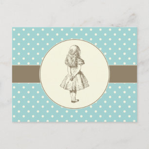 Cartão Postal Alice nas Maravilhas Pontos Polka