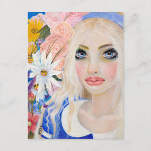 Cartão Postal Alice no Jardim das Flores Vivas