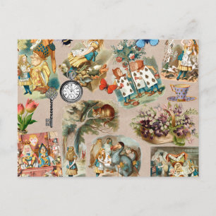 Cartão Postal Alice no País das Maravilhas Cheshire Cat Caracter