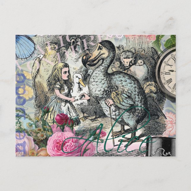 Cartão Postal Alice no País das Maravilhas Dodo Clássico de Arte (Frente)