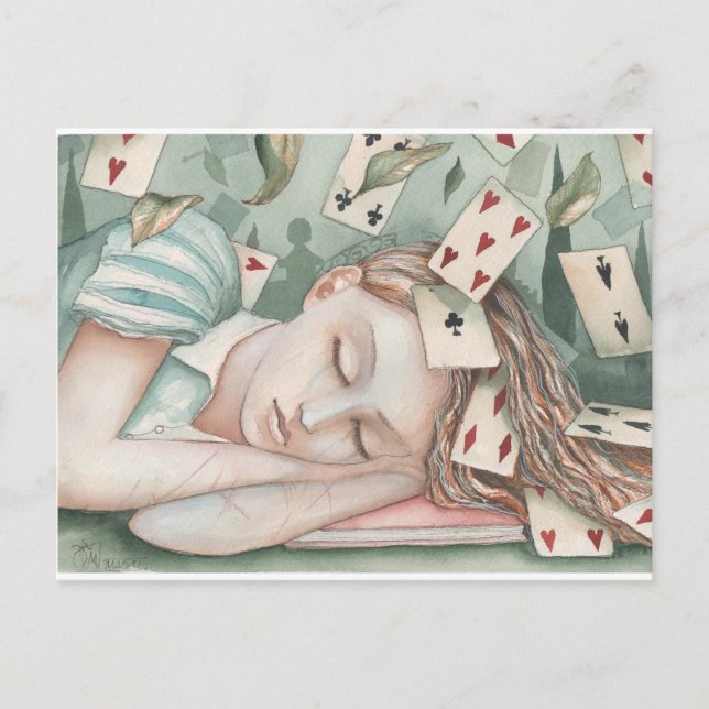 Cartão Postal Alice no País das Maravilhas dormindo (Frente)