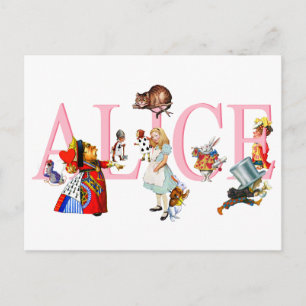 Cartão Postal Alice no País das Maravilhas e Amigos