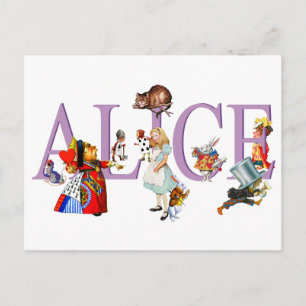 Cartão Postal Alice no País das Maravilhas e Amigos