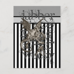 Cartão Postal Alice No País Das Maravilhas Jabberwocky Grunge