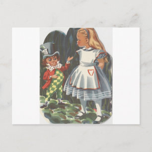Cartão Postal Alice no País das Maravilhas & O Chapeleiro Maluco