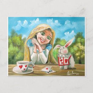 Cartão Postal Alice no País das Maravilhas o coelho branco Gord