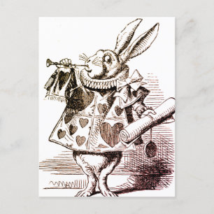 Cartão Postal Alice no País das Maravilhas Rabbit Rainha de Cora