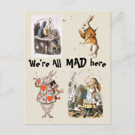 Cartão Postal Alice no País das Maravilhas - Todos estamos lou