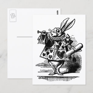 Cartão Postal Alice no País das Maravilhas Vintage Coelhinho Bra