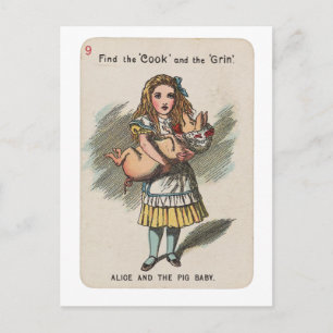 CARTÃO POSTAL ALICE & O BEBÊ PORCO - ALICE NO PAÍS DAS MARAVILHA