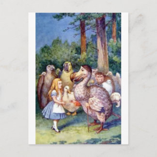 Cartão Postal Alice & o Dodo na cor completa