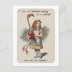 CARTÃO POSTAL ALICE & O FLAMINGO - ALICE NO PAÍS DAS MARAVILHAS