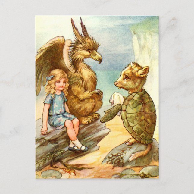 CARTÃO POSTAL ALICE, O GRIFFIN E A TORTA DE MOCK (Frente)