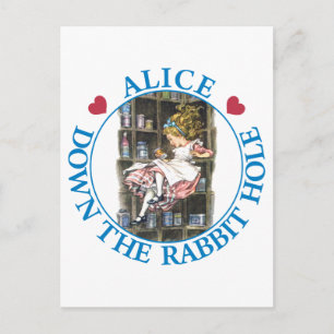 CARTÃO POSTAL ALICE PARA BAIXO DO COELHO