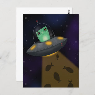 Cartão Postal Alienígena Cat