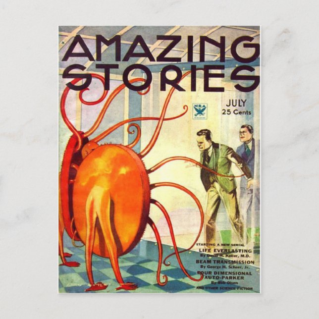 Cartão Postal Alienígena de arte Vintage Sci Fi (Frente)