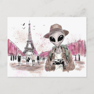 Cartão Postal Alienígena em Paris