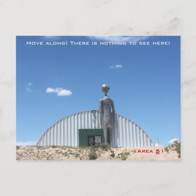 Cartão Postal Alienígena na área 51 (Frente)