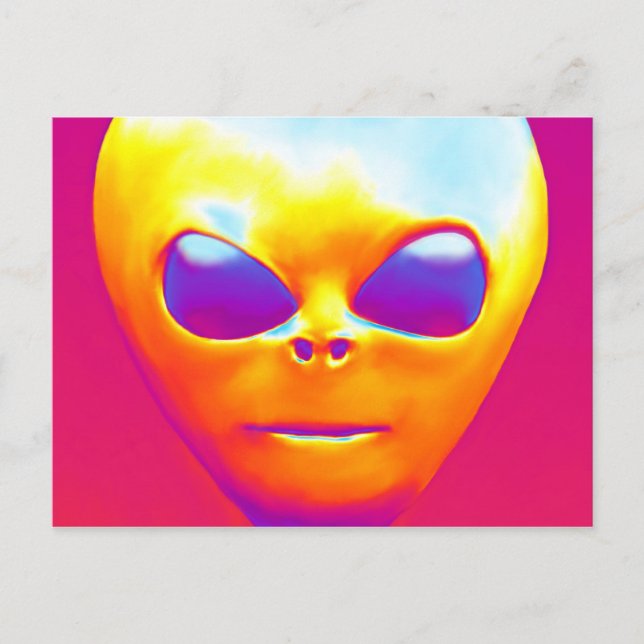 Cartão Postal Alienígena psicodélica (Frente)