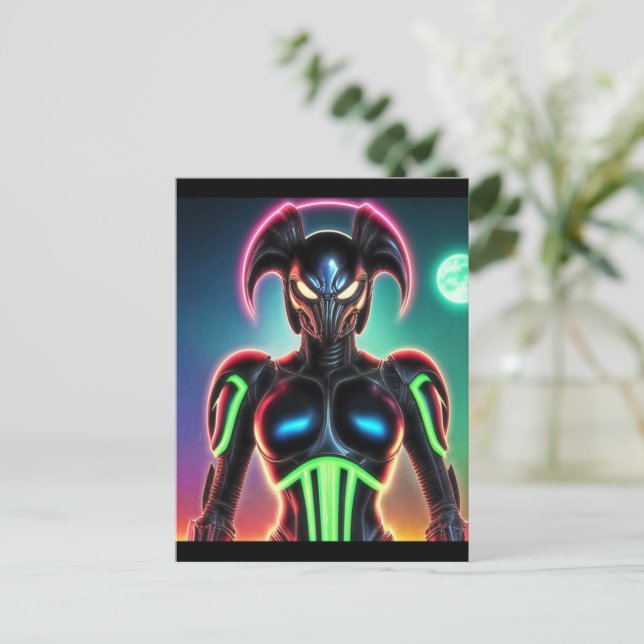 Cartão Postal Alienígena Raven 01 (Em pé/Frente)