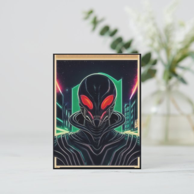Cartão Postal Alienígena Raven 05 (Em pé/Frente)