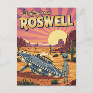 Cartão Postal Alienígena Roswell Novo México